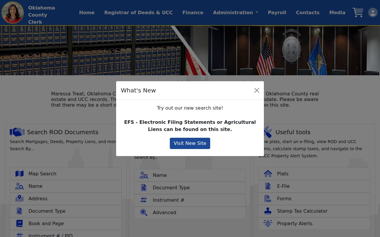 Oklahoma City residents directory deed-index access through Oklahoma County Clerk records