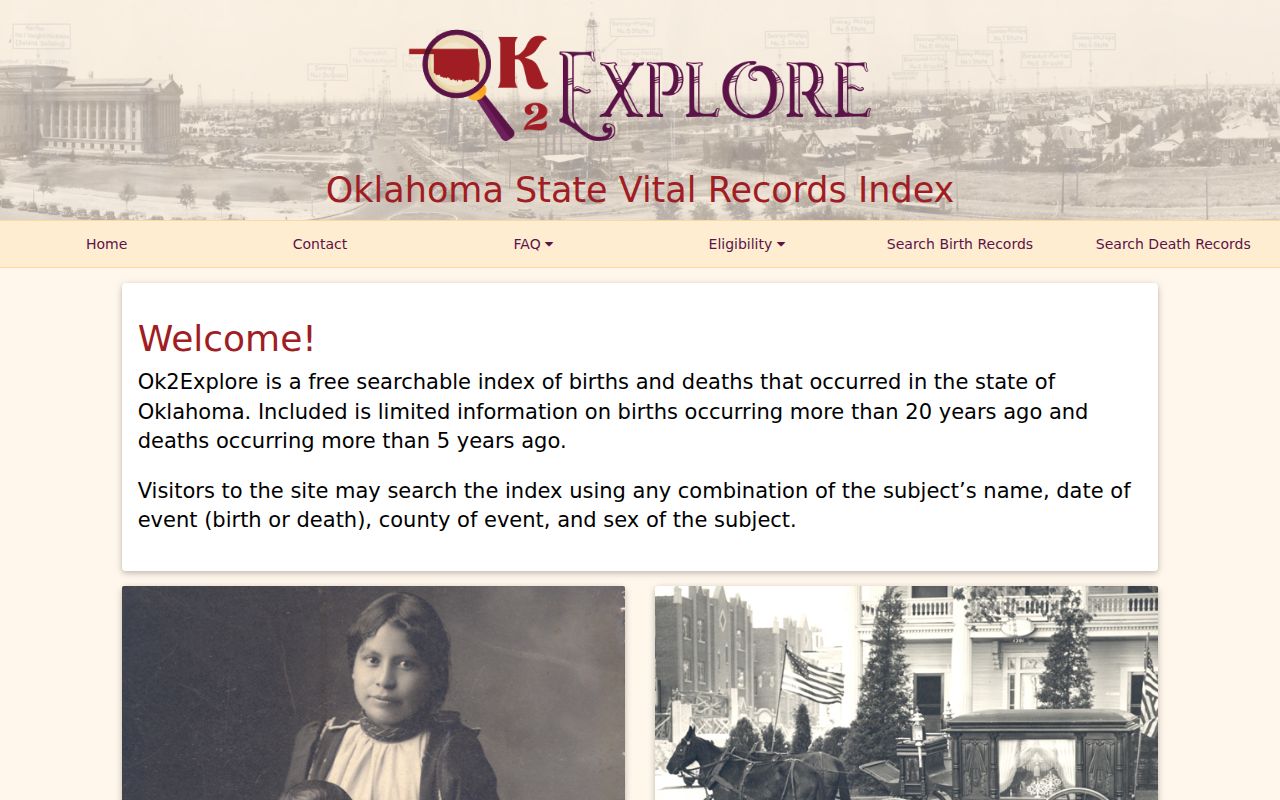 Oklahoma City residents directory vital-record index search in OK2Explore