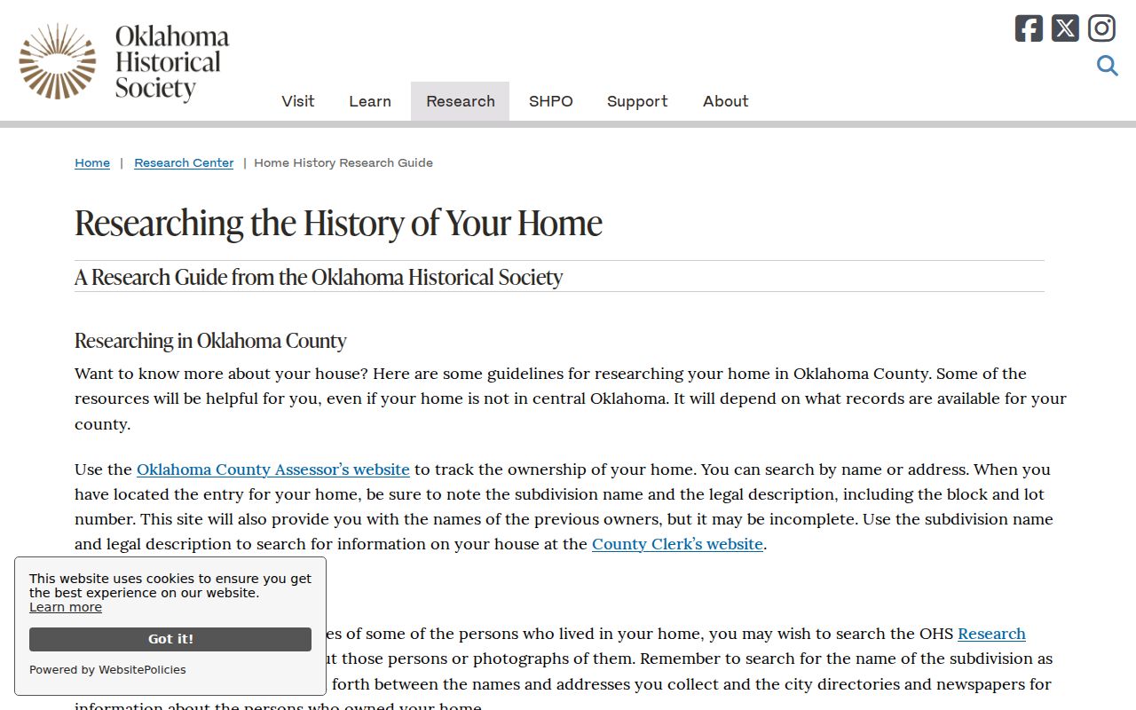 Oklahoma City street directory house-history guide from the Oklahoma Historical Society